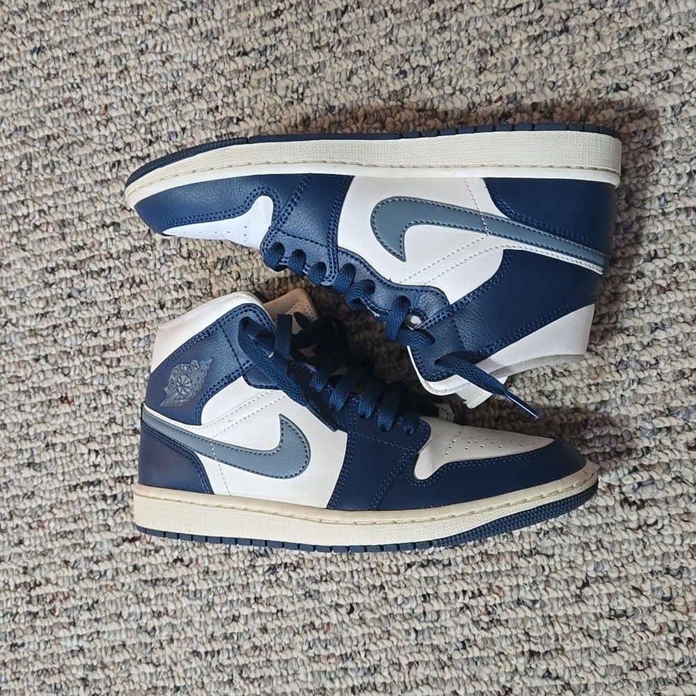 Jordan Sneakers with Blue and White Accents